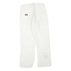 DICKIES Womens White Regular Fit Straight Denim Jeans W30 L27 Workwear Zip