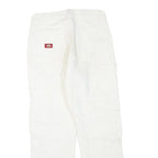 DICKIES Womens White Regular Fit Straight Denim Jeans W30 L27 Workwear Zip