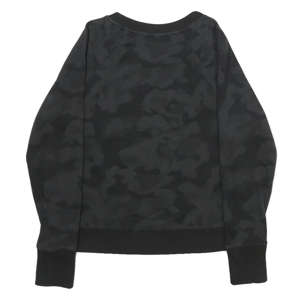 CALVIN KLEIN PERFORMANCE Womens Black Camouflage Crew Neck XS Sweatshirt