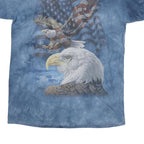 THE MOUNTAIN Mens Blue Tie Dye Graphic T-Shirt XL Short Sleeve Crew Neck Eagle