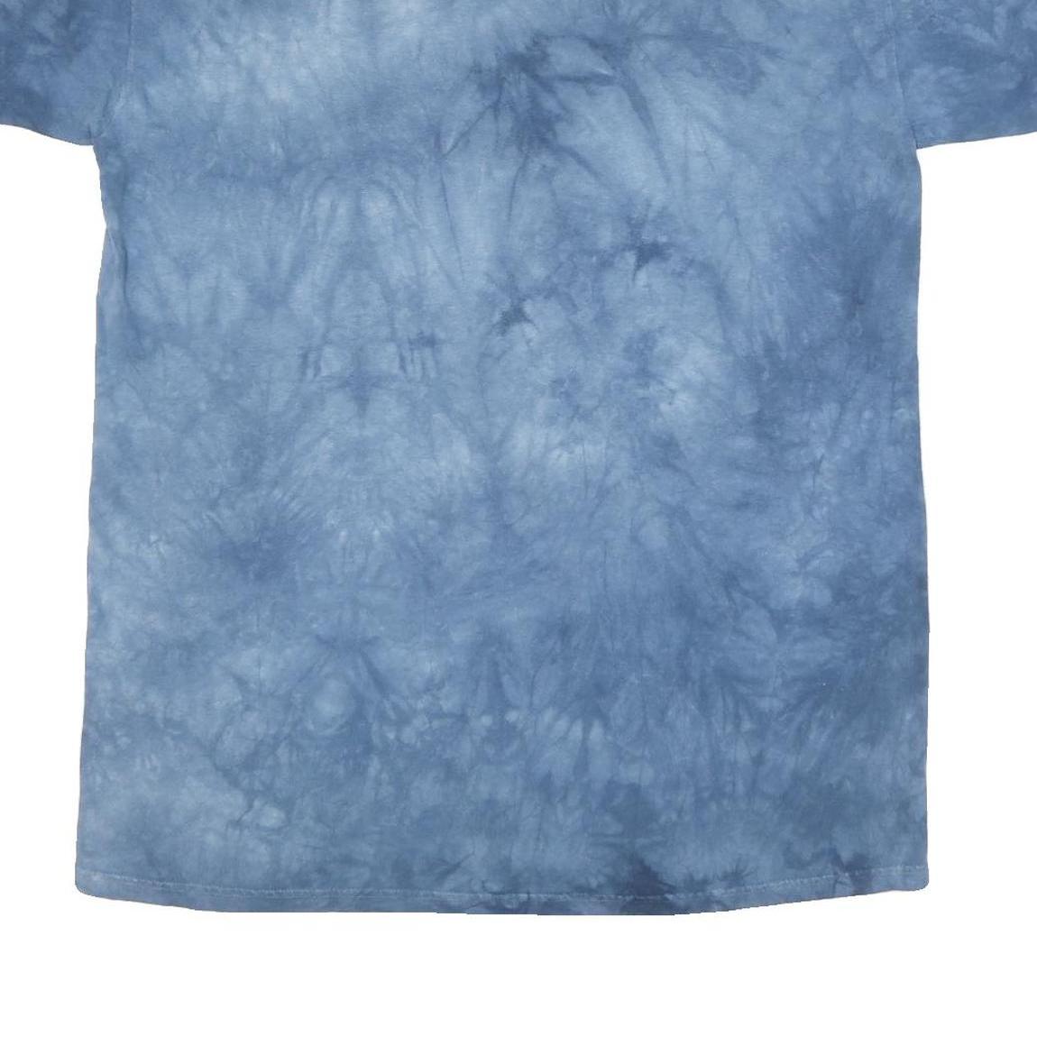 THE MOUNTAIN Mens Blue Tie Dye Graphic T-Shirt XL Short Sleeve Crew Neck Eagle