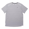 NIKE Mens Grey Running T-Shirt L Short Sleeve Crew Neck Reflective Logo