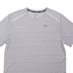 NIKE Mens Grey Running T-Shirt L Short Sleeve Crew Neck Reflective Logo
