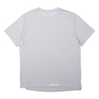NIKE Mens Grey Running T-Shirt L Short Sleeve Crew Neck Reflective Logo