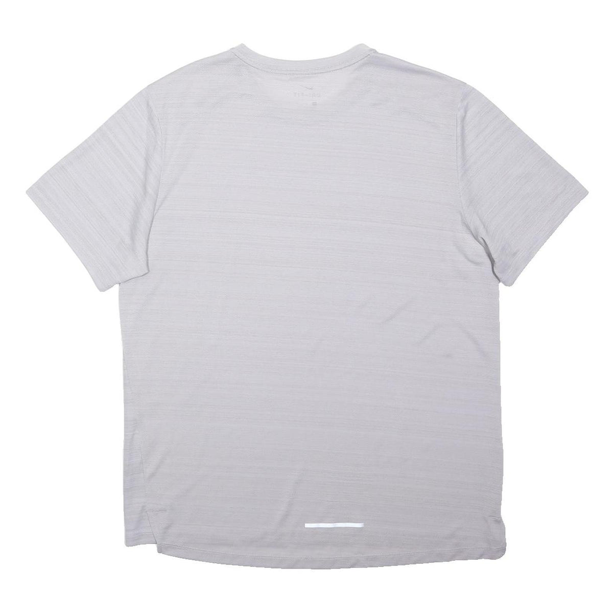 NIKE Mens Grey Running T-Shirt L Short Sleeve Crew Neck Reflective Logo