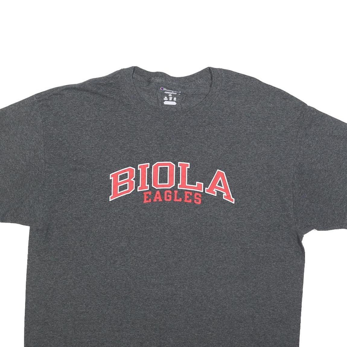 CHAMPION Mens Grey Biola Eagles Graphic T-Shirt XL Short Sleeve Crew Neck Cotton