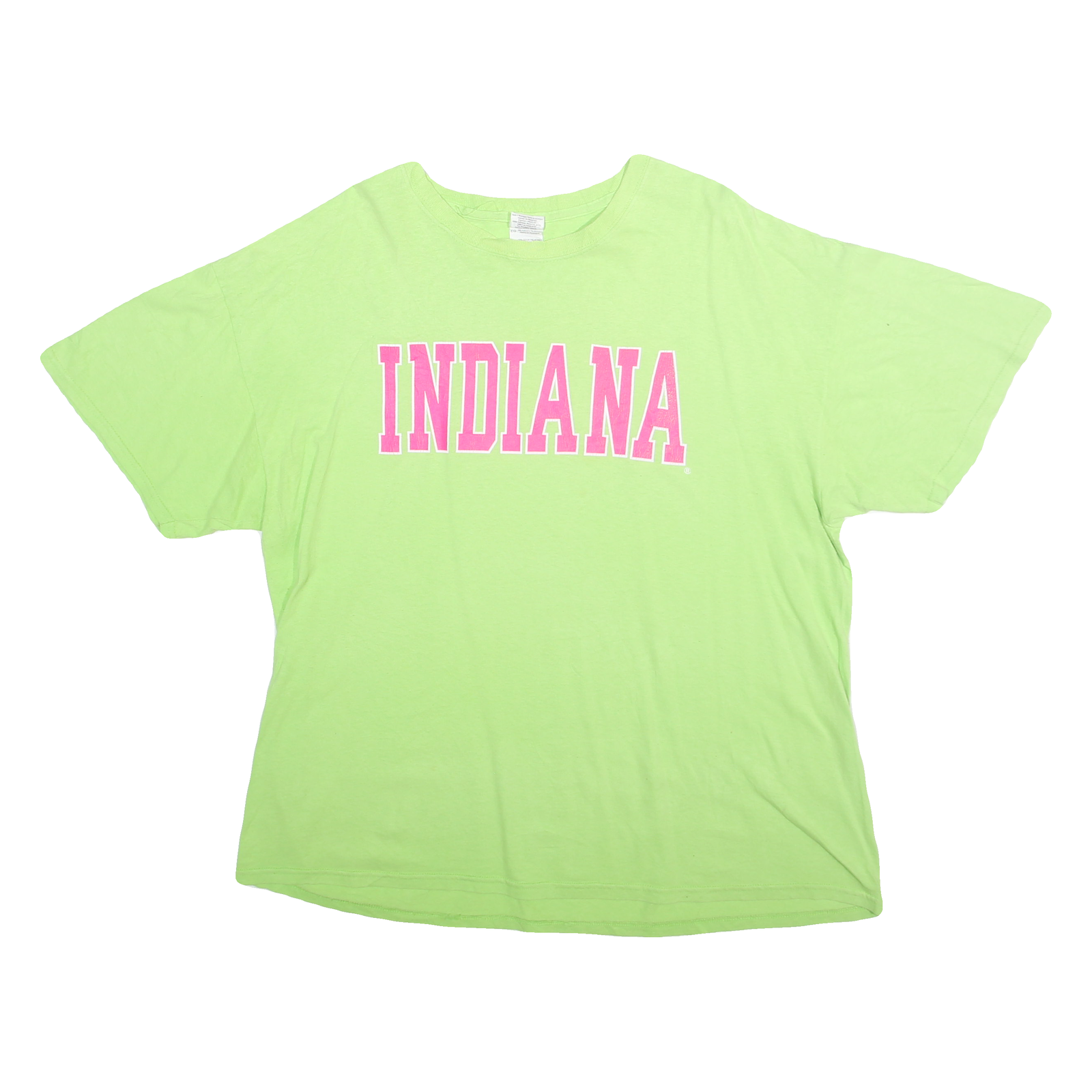 GILDEN Mens Green & Pink Indiana Graphic T-Shirt XL Short Sleeve Crew Neck
