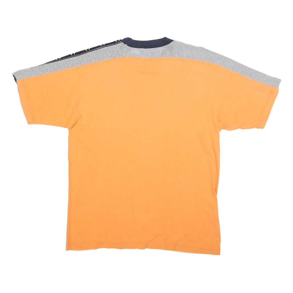CHAMPION Mens Orange Navy Blue Graphic T-Shirt M Short Sleeve Crew Neck Branded