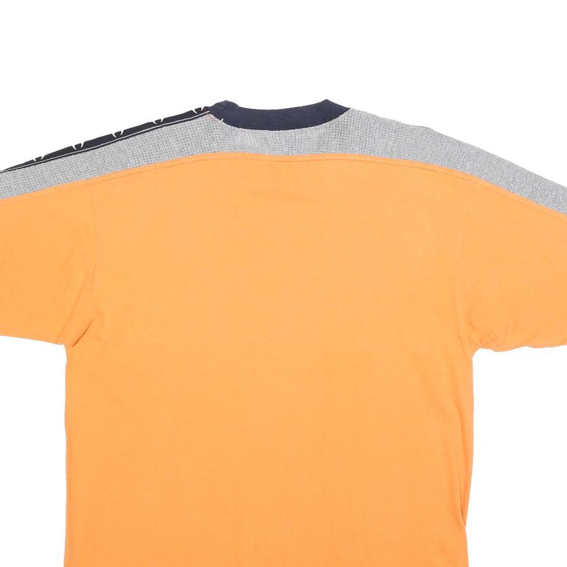 CHAMPION Mens Orange Navy Blue Graphic T-Shirt M Short Sleeve Crew Neck Branded