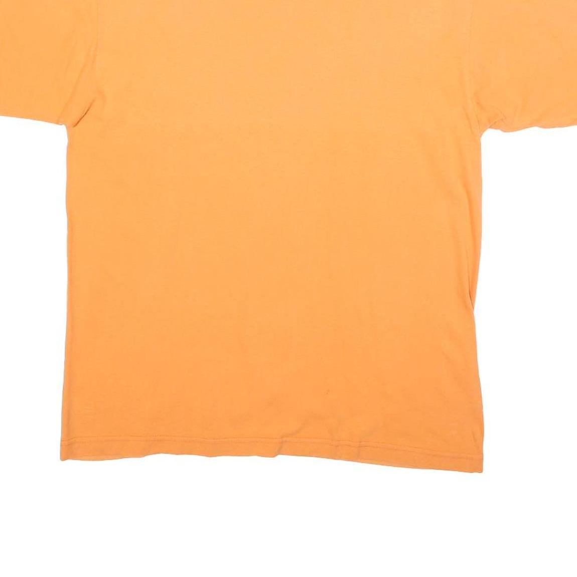 CHAMPION Mens Orange Navy Blue Graphic T-Shirt M Short Sleeve Crew Neck Branded