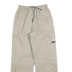 Beige Womens Relaxed Trousers W28 L30 Polyester Zip Pocket Casual Relaxed Fit