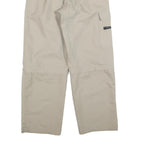 Beige Womens Relaxed Trousers W28 L30 Polyester Zip Pocket Casual Relaxed Fit