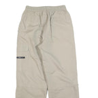 Beige Womens Relaxed Trousers W28 L30 Polyester Zip Pocket Casual Relaxed Fit