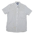 TOMMY HILFIGER Mens White & Black Check Shirt M Cotton Blend Classic Fit Button