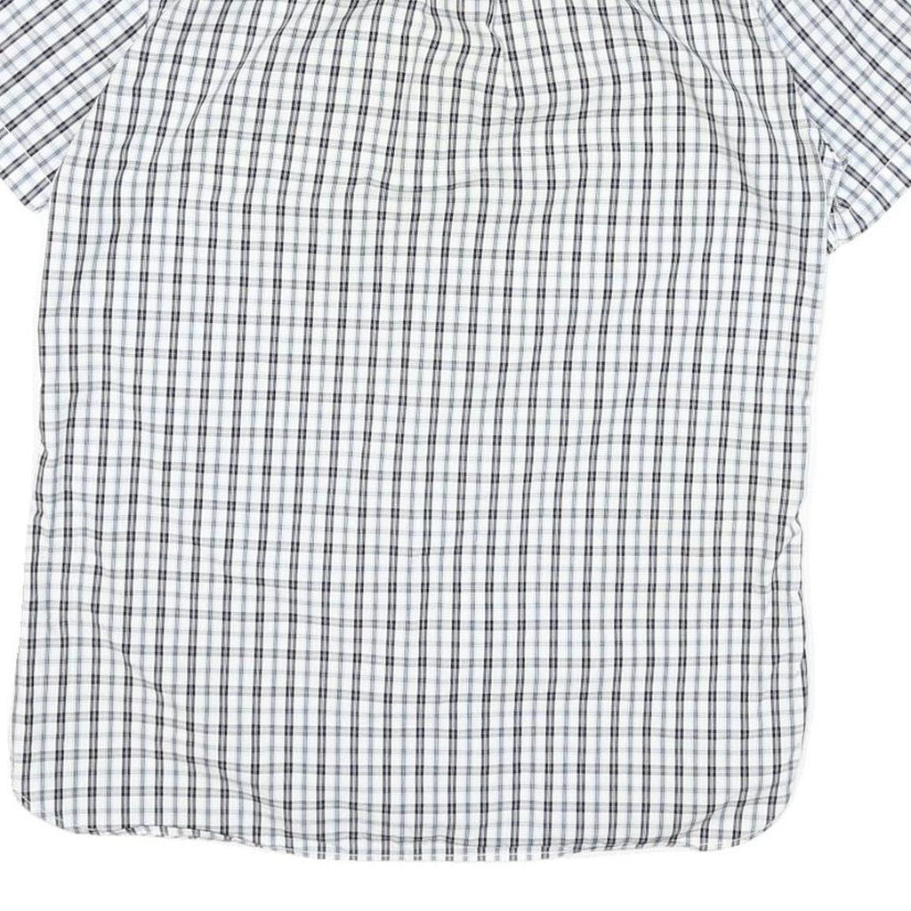 TOMMY HILFIGER Mens White & Black Check Shirt M Cotton Blend Classic Fit Button