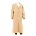 YOUR SIXTH SENCE Womens Beige Long Button Cotton Blend Classic Jacket L