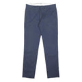 LACOSTE Mens Cotton Blend Navy Slim Straight Trousers W33 L31 Classic Casual