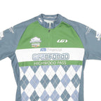 Mens Blue & Green Graphic Sports Cycling Jersey M Short Sleeve Round Neck