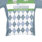 Mens Blue & Green Graphic Sports Cycling Jersey M Short Sleeve Round Neck