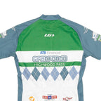 Mens Blue & Green Graphic Sports Cycling Jersey M Short Sleeve Round Neck