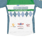 Mens Blue & Green Graphic Sports Cycling Jersey M Short Sleeve Round Neck