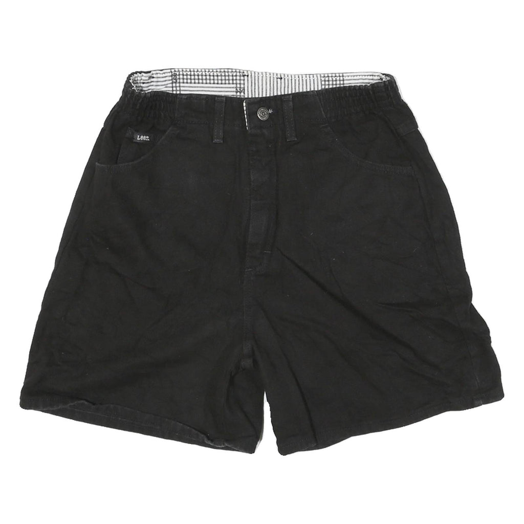 LEE Mens Black Casual Shorts M W30 Elastic Waist Cotton Blend Comfort
