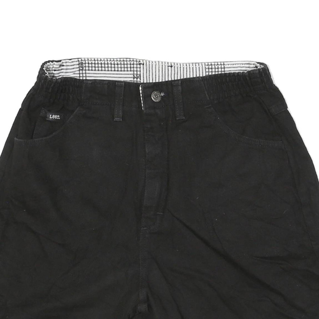 LEE Mens Black Casual Shorts M W30 Elastic Waist Cotton Blend Comfort