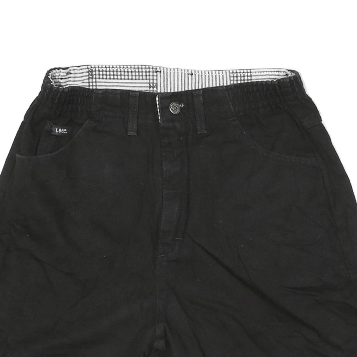 LEE Mens Black Casual Shorts M W30 Elastic Waist Cotton Blend Comfort
