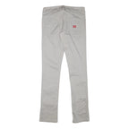 DICKIES Womens Cotton Blend Slim Beige Trousers W28 L31 Zip Plain Pockets