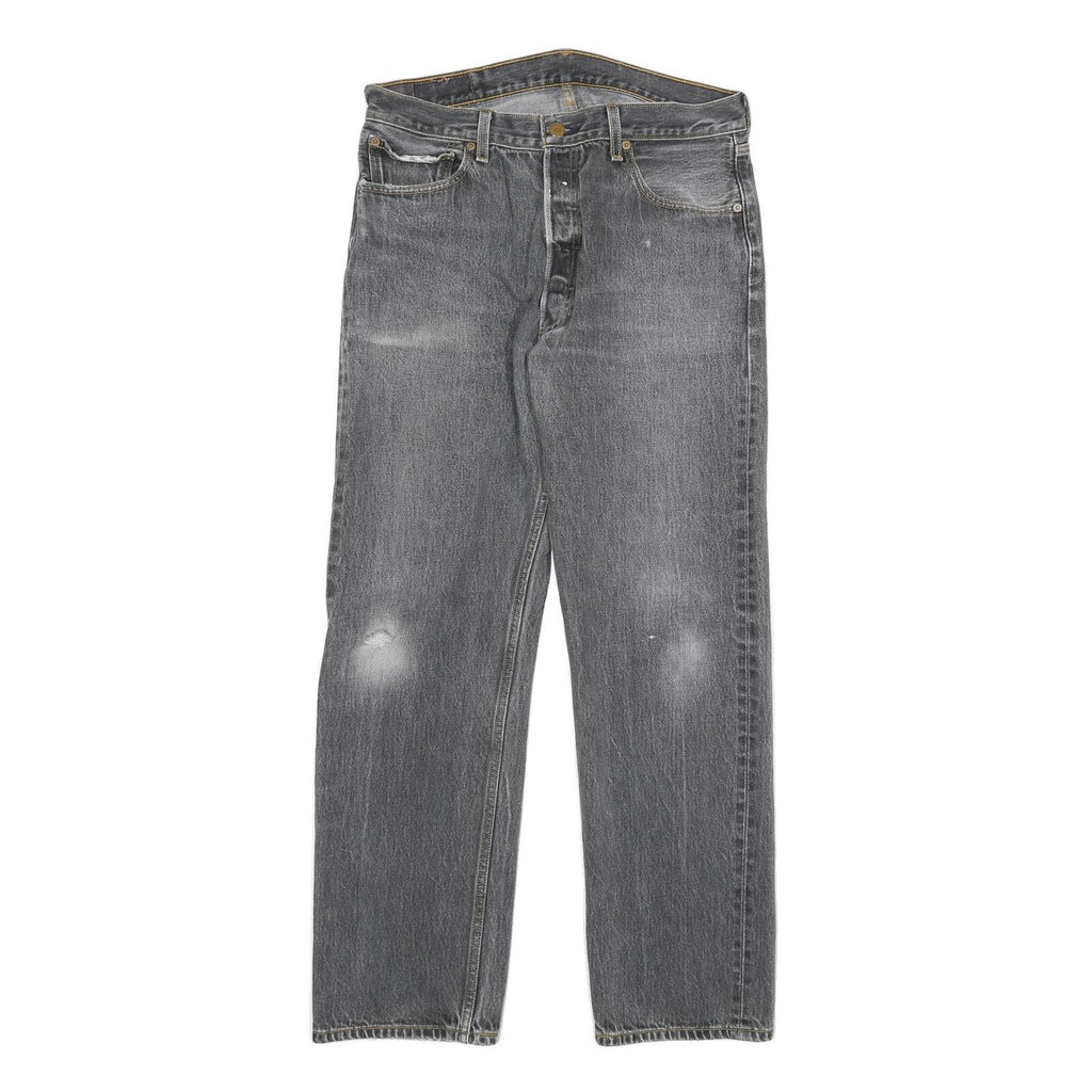 LEVI'S 501XX Mens Jeans Black Regular Straight Denim Medium W32 L30 Classic Fit