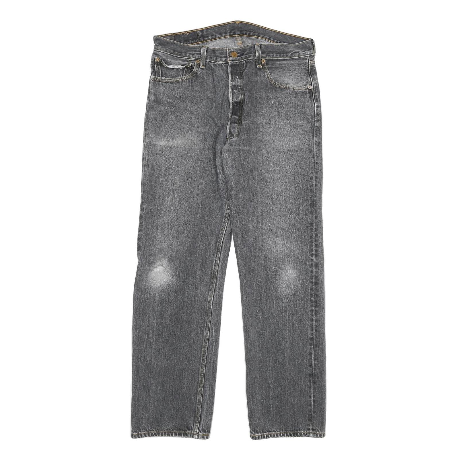 LEVI'S 501XX Mens Jeans Black Regular Straight Denim Medium W32 L30 Classic Fit