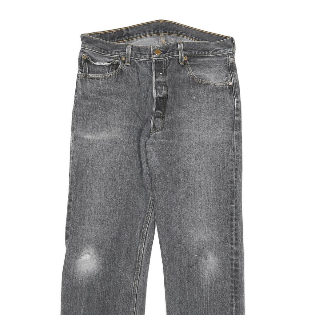 LEVI'S 501XX Mens Jeans Black Regular Straight Denim Medium W32 L30 Classic Fit