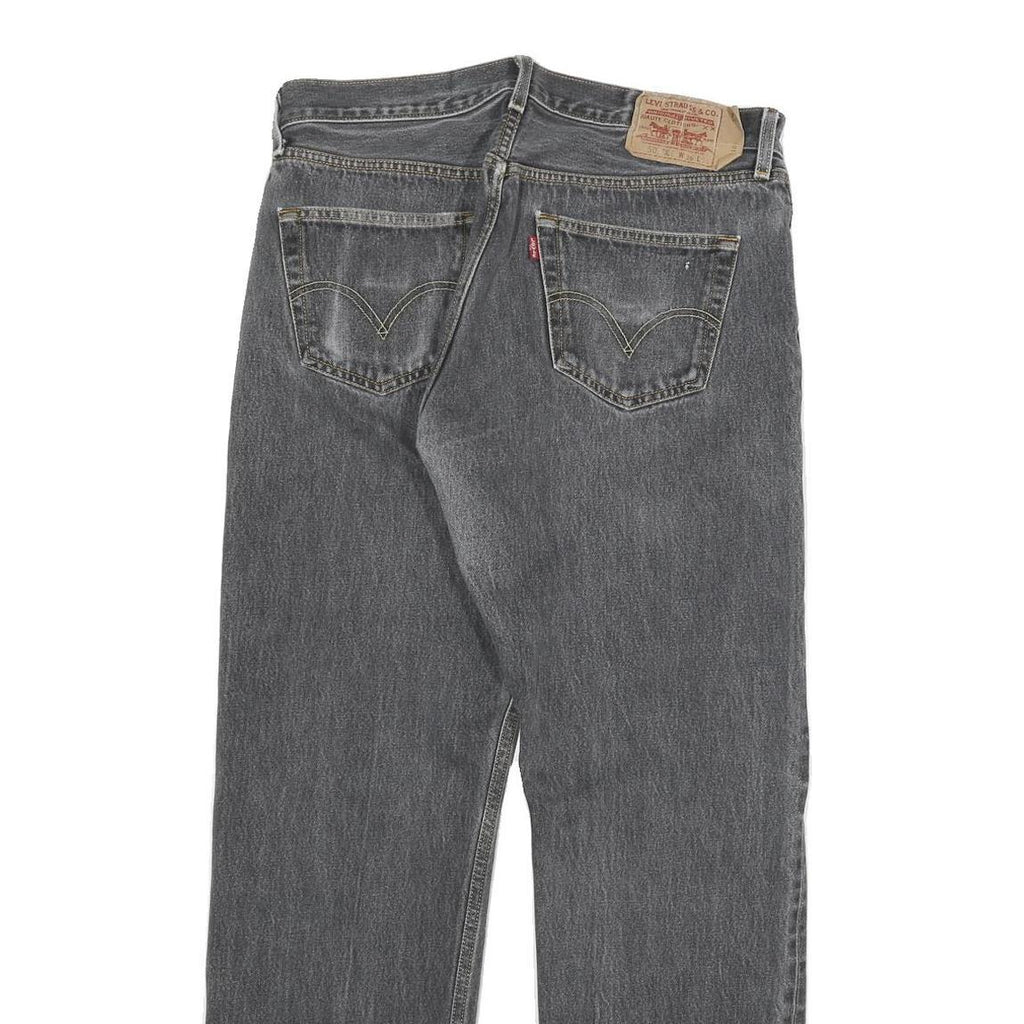 LEVI'S 501XX Mens Jeans Black Regular Straight Denim Medium W32 L30 Classic Fit