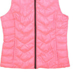 SO PERFECT Womens Pink Sleeveless Quilted Jacket M Polyester Zip Padded Vest
