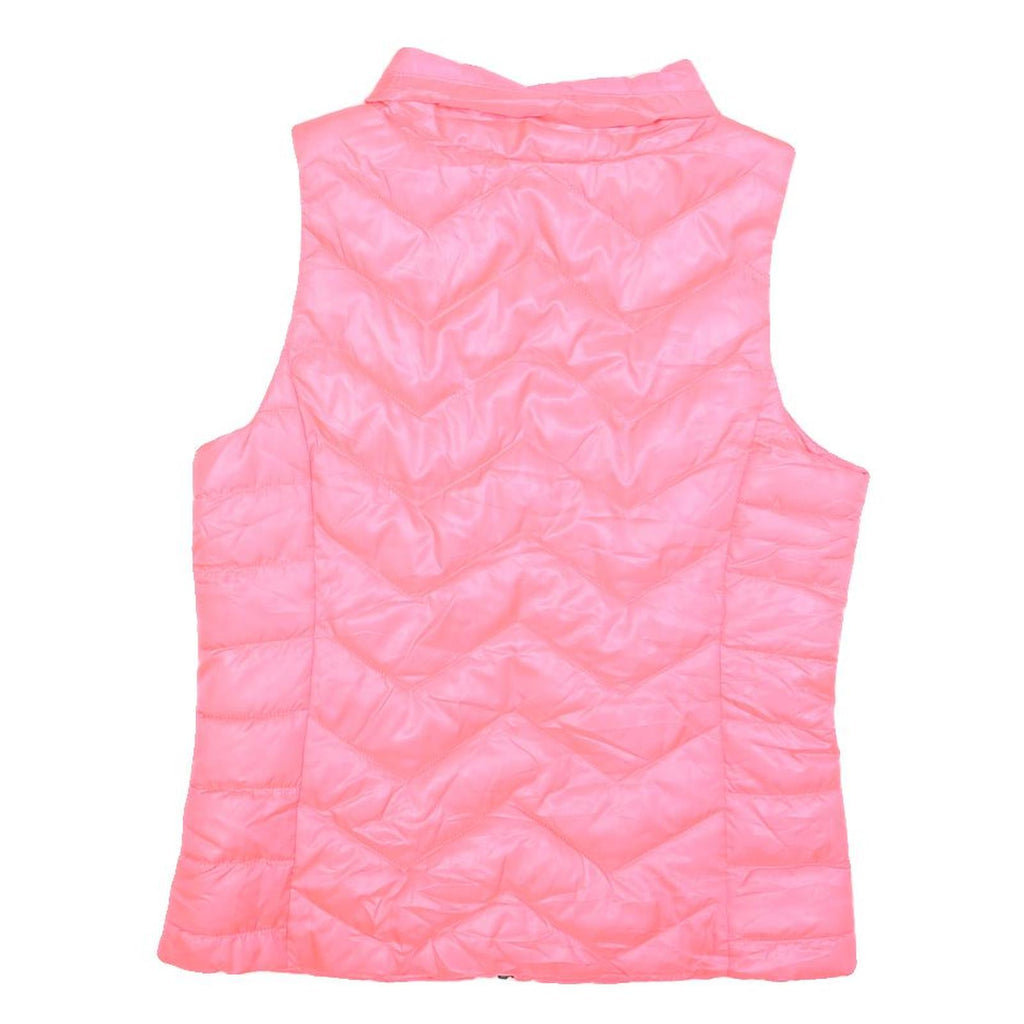 SO PERFECT Womens Pink Sleeveless Quilted Jacket M Polyester Zip Padded Vest