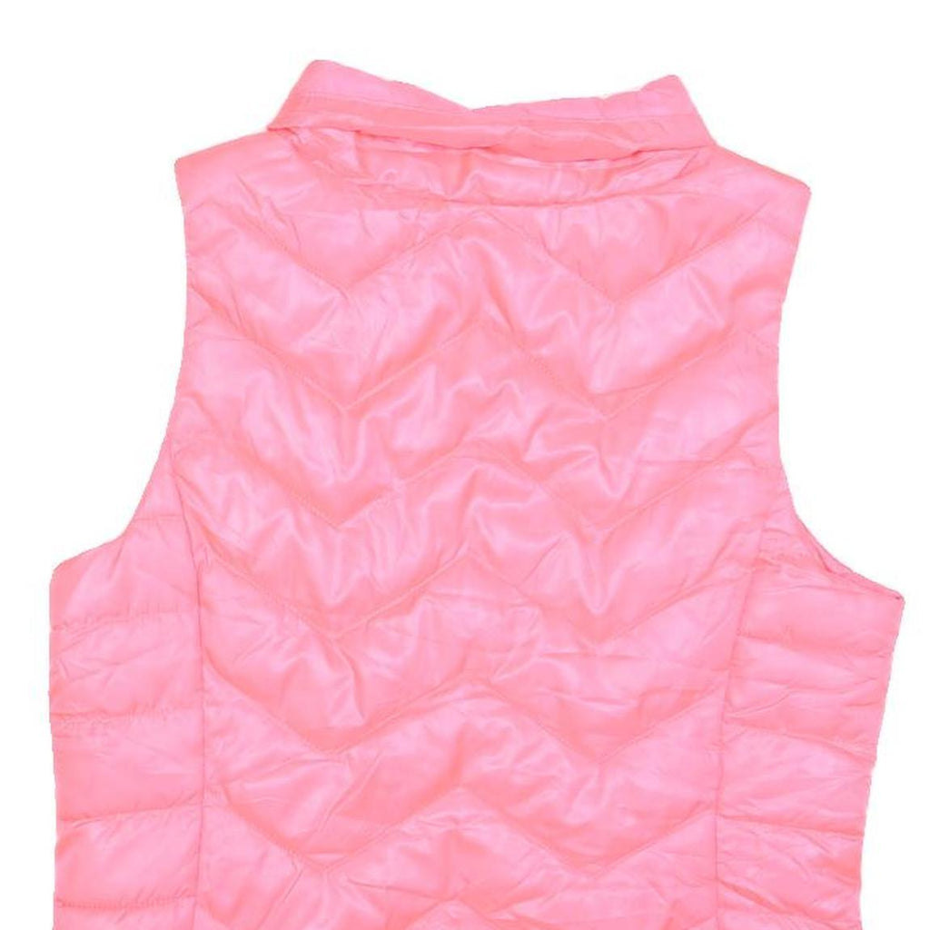 SO PERFECT Womens Pink Sleeveless Quilted Jacket M Polyester Zip Padded Vest