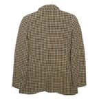 EMPORIO ARMANI Womens Brown Beige Houndstooth Button Jacket M Wool Blend Classic