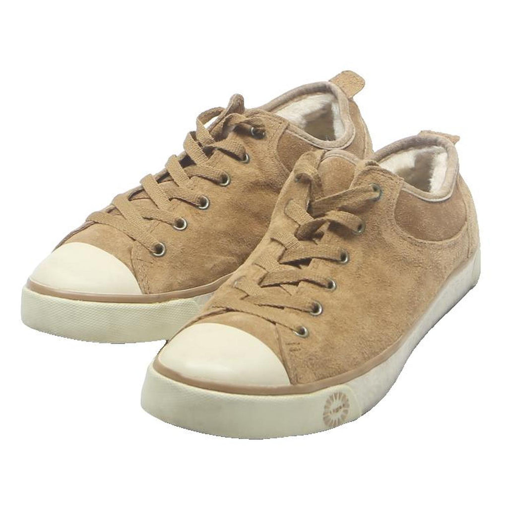 UGG Women's Juliet Suede Lace-Up Trainers Beige UK 7.5 Casual Comfort