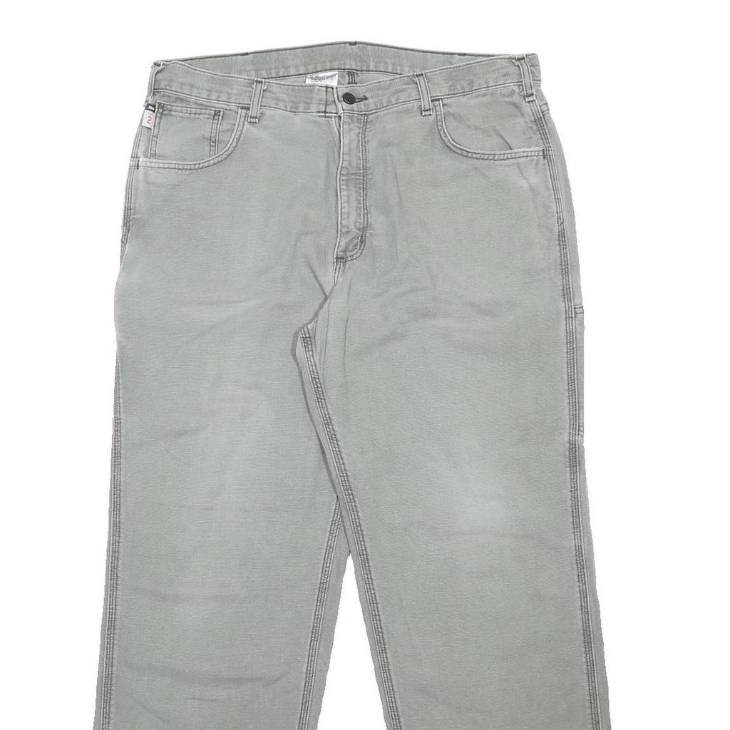 CARHARTT Mens Cotton Blend Relaxed Straight Trousers Grey W38 L32 Workwear