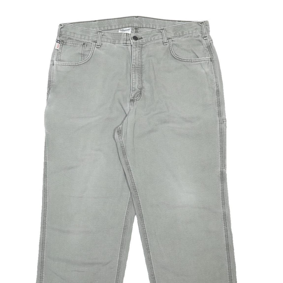 CARHARTT Mens Cotton Blend Relaxed Straight Trousers Grey W38 L32 Workwear