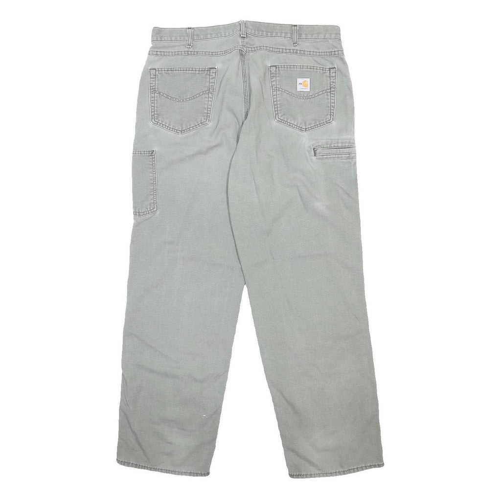 CARHARTT Mens Cotton Blend Relaxed Straight Trousers Grey W38 L32 Workwear
