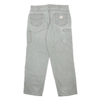 CARHARTT Mens Cotton Blend Relaxed Straight Trousers Grey W38 L32 Workwear