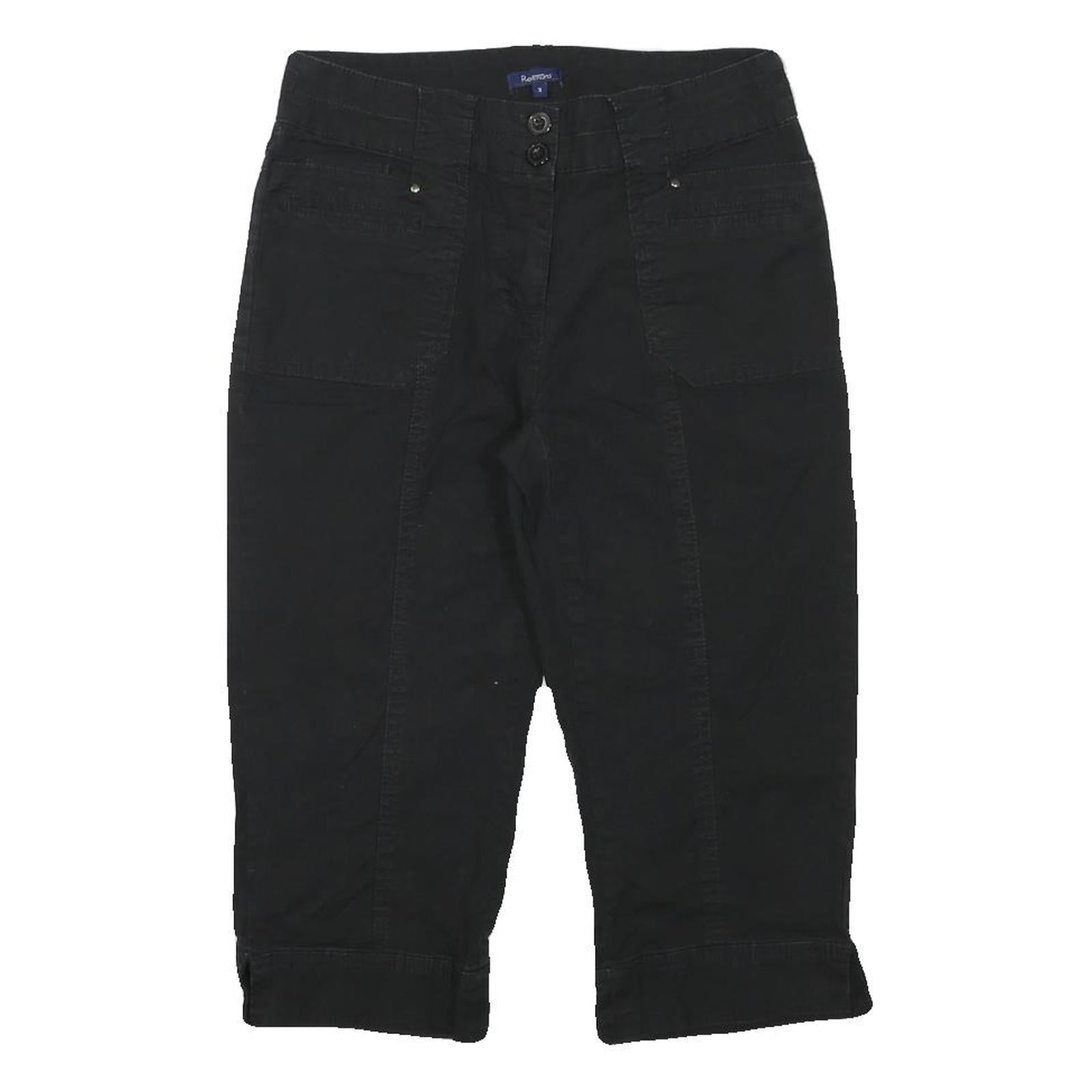 REITMANS Womens Black Casual Cotton Blend Shorts M W28 Pockets