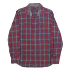 VANS Mens Red & Blue Check Shirt M Casual Button Up Cotton Long Sleeve
