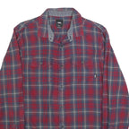VANS Mens Red & Blue Check Shirt M Casual Button Up Cotton Long Sleeve