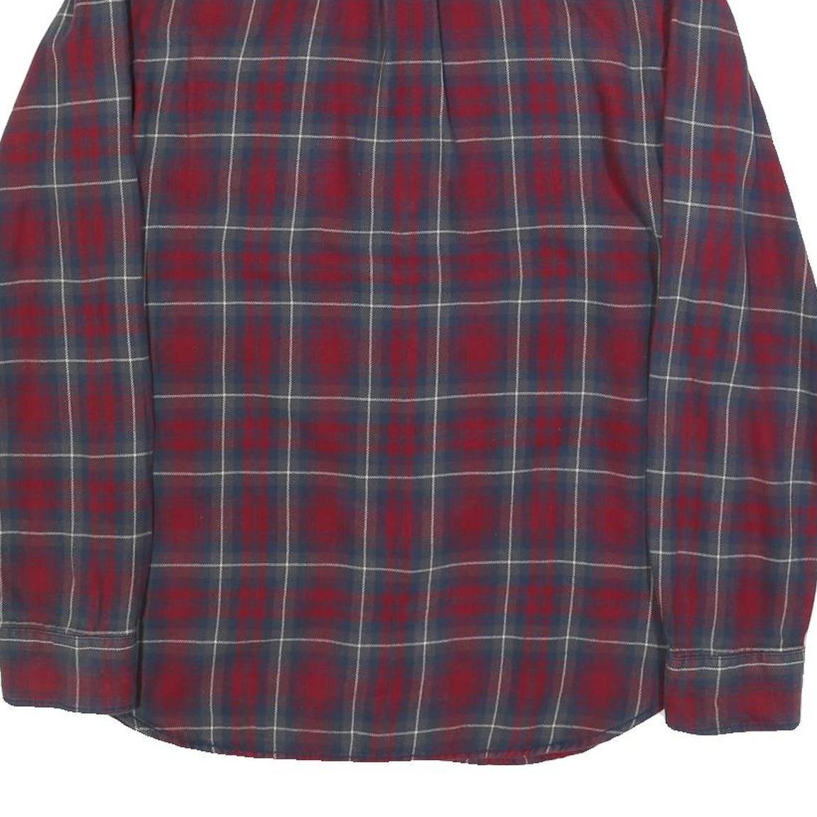 VANS Mens Red & Blue Check Shirt M Casual Button Up Cotton Long Sleeve