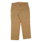 CARHARTT Mens Cotton Blend Beige Regular Fit Straight Leg Trousers W36 L27