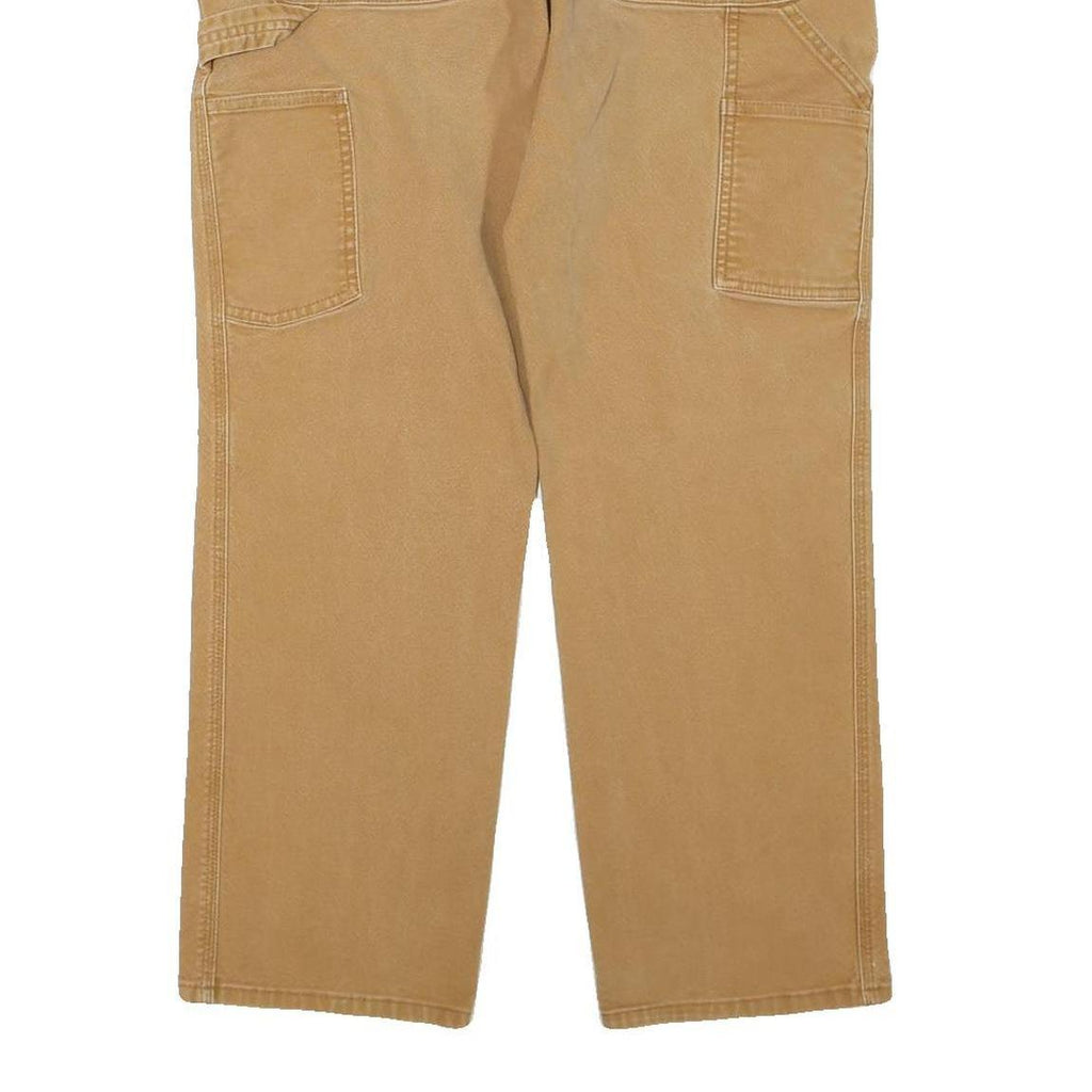 CARHARTT Mens Cotton Blend Beige Regular Fit Straight Leg Trousers W36 L27