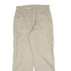 DICKIES Mens Cotton Blend Beige Relaxed Cargo Trousers W34 L34 Zip Closure