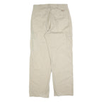 DICKIES Mens Cotton Blend Beige Relaxed Cargo Trousers W34 L34 Zip Closure